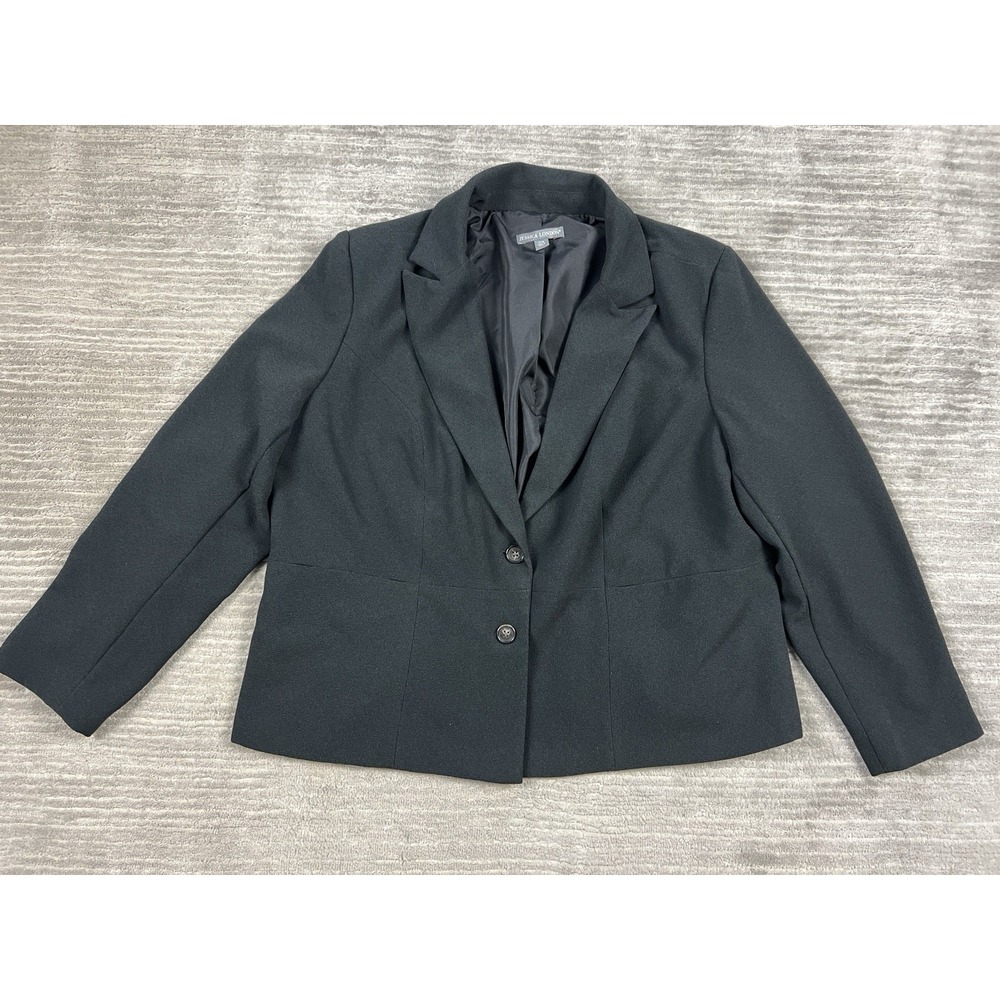 Jessica London Blazer Womens 22W Black Lined Career Padded‎ Casual